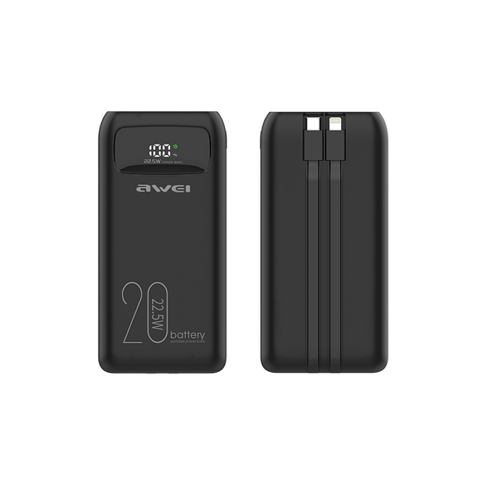 Powerbank - P169K - 20.000mah - AWEI - 888568 - Black