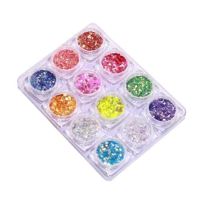 Σετ Glitter νυχιών Nail Art - Glitter DW - 12pcs - 910600