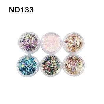 Σετ Glitter νυχιών Nail Art - ND133 - 6pcs - 910563