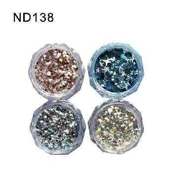 Σετ Glitter νυχιών Nail Art - ND138 - 4pcs - 910549